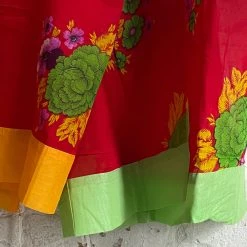 Scarves & Bandanas Lisa Corti Organdy Sarong Panel In Big Dahlia Geranium 110 X 180cm