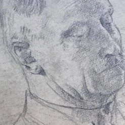 Vintage Evert Rabbers Double Sided Portrait Drawing 69