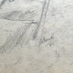 Vintage Evert Rabbers Double Sided Portrait Drawing 69