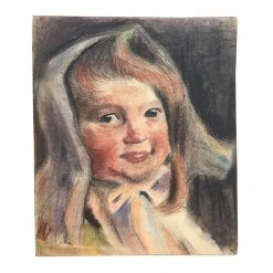 Vintage Evert Rabbers Portrait Drawing 70