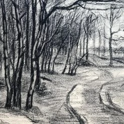 Vintage Art & Objects Evert Rabbers Landscape Drawing 65