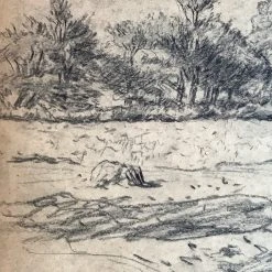 Vintage Art & Objects Evert Rabbers Landscape Drawing 66