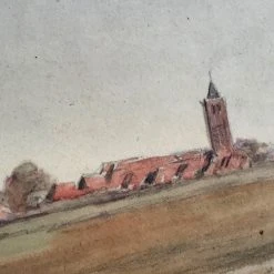 Vintage Art & Objects Evert Rabbers Landscape Drawing 67