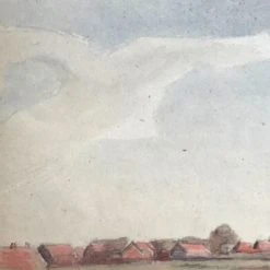 Vintage Art & Objects Evert Rabbers Landscape Drawing 67