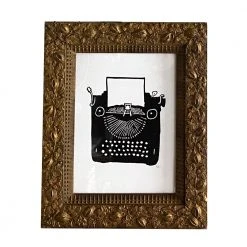 Hugo Guinness Art & Objects "Typewriter" In Antique Gilded Frame
