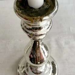 Vintage Candlestick Holders 19th Century Mercury Glass Candlestick