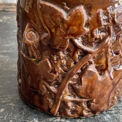 Vintage 19th Century French Lidded Majolica Container