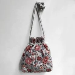 Anke Drechsel Pouches & Totes Maria Silk Velvet Large Pouch In Light Blue