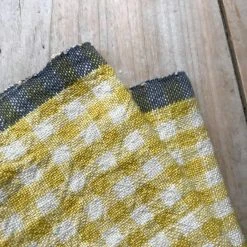 Caravan Set Of 4 Gingham Napkins In Djon & Grey Dining & Tabletop