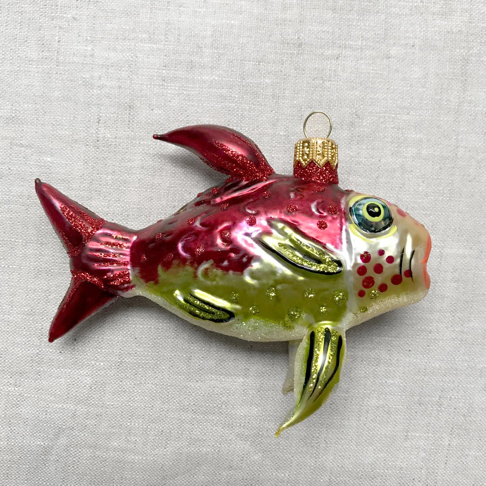 Wiktoria Red & Green Fish Ornament Holiday 4 Wiktoria Red & Green Fish Ornament Holiday