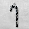 Wiktoria Holiday Silver & Black Candy Cane Ornament