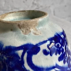 Vintage 19th Century Blue & White Persian Footed Bowl (B)