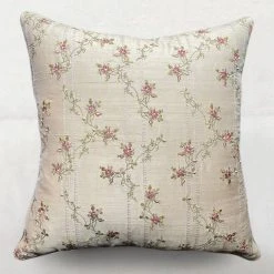 Anke Drechsel Rose Stripe Silk Cushion In Ivory