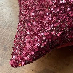 Anke Drechsel Addyson Silk Velvet Cushion In Watermelon