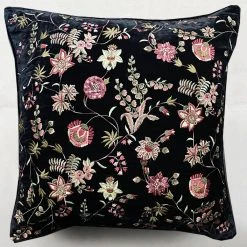 Anke Drechsel Madame Bovary Silk Velvet Cushion In Charcoal Textiles & Rugs