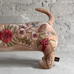Anke Drechsel Liza Silk Velvet Dachshund In Pink Quartz