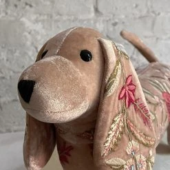 Anke Drechsel Liza Silk Velvet Dachshund In Pink Quartz