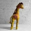 Anke Drechsel Bea Silk Velvet Giraffe In Citrine Anke Drechsel Embroidered Animals