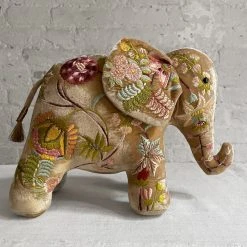 Anke Drechsel Anke Drechsel Embroidered Animals Madame Bovary Silk Velvet Embroidered Elephant In Sand