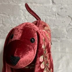 Anke Drechsel Madame Bovary Silk Velvet Dachshund In Wine