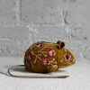 Anke Drechsel Anke Drechsel Embroidered Animals Misha Silk Velvet Embroidered Mouse In Antique Gold