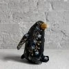 Anke Drechsel Small Misha Silk Velvet Embroidered Penguin In Nightshade 2 Anke Drechsel Small Misha Silk Velvet Embroidered Penguin In Nightshade