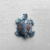 Anke Drechsel Mini Mimosa Silk Velvet Embroidered Turtle In Heavenly Blue Anke Drechsel Embroidered Animals