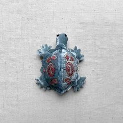 Anke Drechsel Mini Mimosa Silk Velvet Embroidered Turtle In Heavenly Blue Anke Drechsel Embroidered Animals