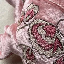 Anke Drechsel Anke Drechsel Embroidered Animals Mini Mimosa Silk Velvet Embroidered Turtle In Old Rose