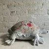Anke Drechsel Liza Silk Velvet Embroidered Medium Turtle In S Blue Anke Drechsel Embroidered Animals