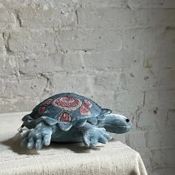 Anke Drechsel Mini Mimosa Silk Velvet Embroidered Turtle In Heavenly Blue Anke Drechsel Embroidered Animals 7 Anke Drechsel Mini Mimosa Silk Velvet Embroidered Turtle In Heavenly Blue Anke Drechsel Embroidered Animals