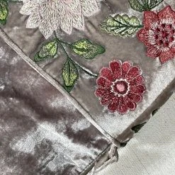 Anke Drechsel Bouquet Embroidered Silk Velvet Shoulder Bag In New Silver Art & Objects