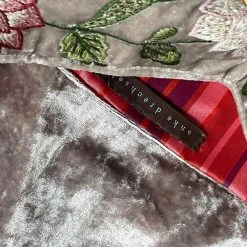 Anke Drechsel Bouquet Embroidered Silk Velvet Shoulder Bag In New Silver Art & Objects