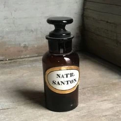 Vintage 19th Century Small Apothecary Bottle With Removable Top