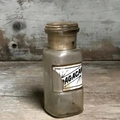 Vintage 19th Century Small Apothecary Bottle With Removable Top Vintage & Antiques