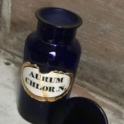 Vintage Vintage & Antiques 19th Century Small Blue Apothecary Bottles