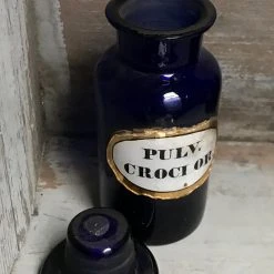 Vintage Vintage & Antiques 19th Century Small Blue Apothecary Bottles