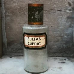Vintage 19th Century Apothecary Jar - Sulfas Cupric