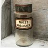 Vintage Glassware 19th Century Apothecary Jar - Nuces Moschatæ