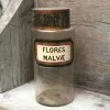 Vintage 19th Century Apothecary Jar - Flores Malvæ Glassware