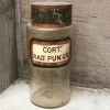 Vintage Glassware 19th Century Apothecary Jar - Cort: Rad: Pun: Gr: