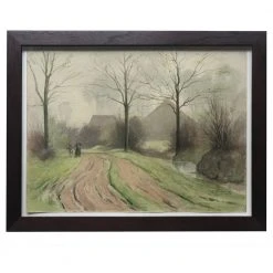 Vintage Evert Rabbers Framed Landscape Painting Art & Objects