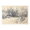 Vintage Evert Rabbers Landscape Drawing 28 Art & Objects