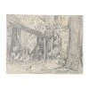 Vintage Evert Rabbers Barn Drawing 42