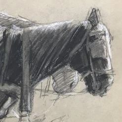 Vintage Evert Rabbers Horse Drawing 45