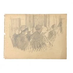 Vintage Evert Rabbers Portrait Drawing 24