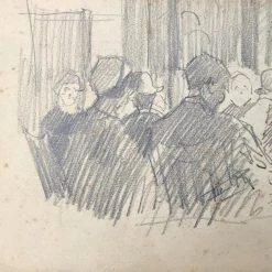 Vintage Evert Rabbers Portrait Drawing 24