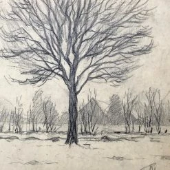 Vintage Evert Rabbers Landscape Drawing 32 Art & Objects