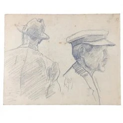 Vintage Evert Rabbers Portrait Drawing 27