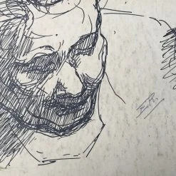 Vintage Evert Rabbers Portrait Drawing 28